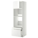 METOD / MAXIMERA Hi cab f ov/combi ov w dr/2 drwrs, white/Ringhult white, 60x60x200 cm