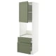 METOD / MAXIMERA Hi cab f ov w dr/2 frnt/1 m/1 h drw, white/Axstad grey-green, 60x60x200 cm