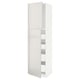 METOD / MAXIMERA Hi cab w 2 doors/4 drawers, white/Ringhult light grey, 60x60x220 cm