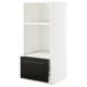 METOD / MAXIMERA High cab for oven/micro w drawer, white/Bodbyn black, 60x60x140 cm