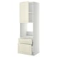 METOD / MAXIMERA High cabinet f oven+door/2 drawers, white/Bodbyn off-white, 60x60x200 cm