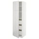 METOD / MAXIMERA High cabinet with drawers, white/Ringhult light grey, 60x60x200 cm