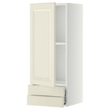 METOD / MAXIMERA Wall cabinet with door/2 drawers, white/Bodbyn off-white, 40x100 cm