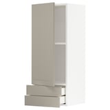 METOD / MAXIMERA Wall cabinet with door/2 drawers, white/Stensund beige, 40x100 cm