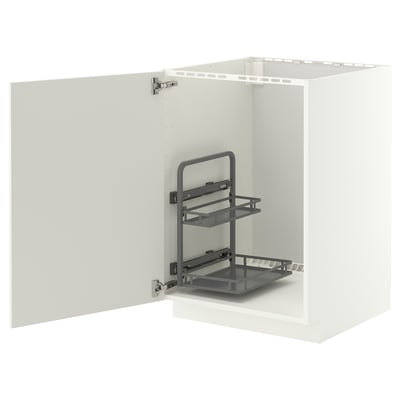 METOD Sink cabinet with organiser, white/Veddinge white, 60x60x80 cm