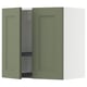 METOD Wall cabinet w dish drainer/2 doors, white/Axstad grey-green, 60x60 cm