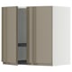 METOD Wall cabinet w dish drainer/2 doors, white/Voxtorp high-gloss dark grey-brown, 60x60 cm