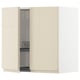 METOD Wall cabinet w dish drainer/2 doors, white/Voxtorp high-gloss light beige, 60x60 cm