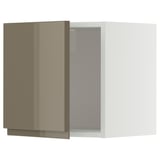 METOD Wall cabinet, white/Voxtorp high-gloss dark grey-brown, 40x40 cm