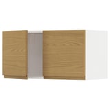 METOD Wall cabinet with 2 doors, white/Voxtorp oak effect, 80x40 cm