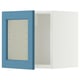 METOD Wall cabinet with glass door, white/Lerhyttan blue, 40x40 cm