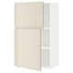 METOD Wall cabinet with shelves/2 doors, white/Voxtorp high-gloss light beige, 60x100 cm