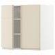 METOD Wall cabinet with shelves/2 doors, white/Voxtorp high-gloss light beige, 60x60 cm