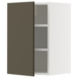 METOD Wall cabinet with shelves, white/Havstorp brown-beige, 40x60 cm