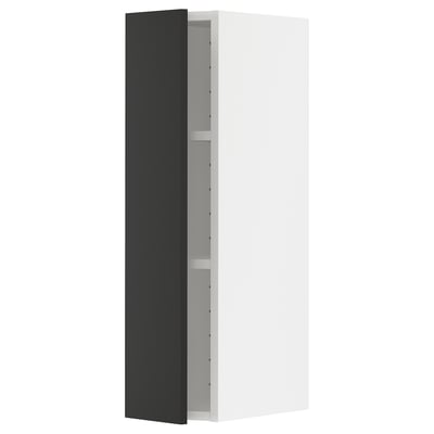 METOD wall cabinet, black & white, modern, rectangular, sleek design.