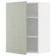 METOD wall cabinet, green, two shelves, white interior, vertical panels.