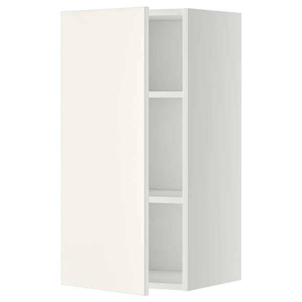 METOD Wall cabinet with shelves, white/Veddinge white, 40x80 cm