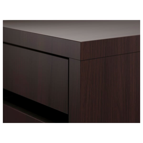 MICKE Drawer unit with drop-file storage, black-brown, 35x75 cm