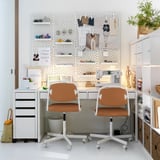 MICKE Drawer unit with drop-file storage, white, 35x75 cm