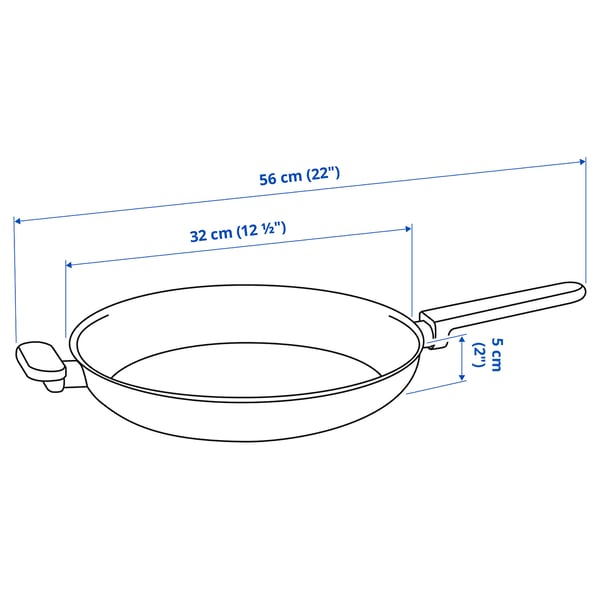 MIDDAGSMAT Frying pan, non-stick coating/stainless steel, 32 cm