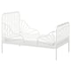 MINNEN Ext bed frame with slatted bed base, white, 80x200 cm