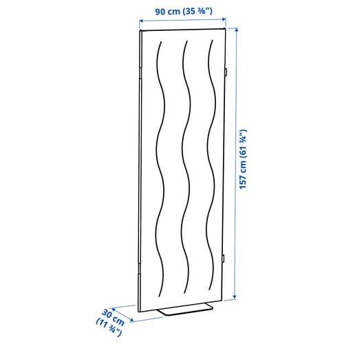 Illustration with measurements for the product: MITTZON.