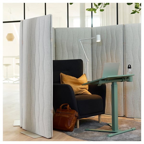 MITTZON Acoustic screen, floor standing, Gunnared beige, 90x157 cm