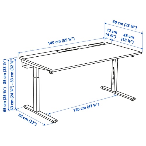 Illustration with measurements for the product: MITTZON.
