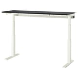 MITTZON Table top, black stained/ash veneer, 160x48 cm