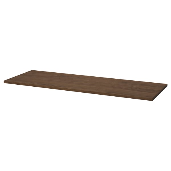 MITTZON walnut brown shelf, rectangular, wood grain finish, durable, stain-resistant.