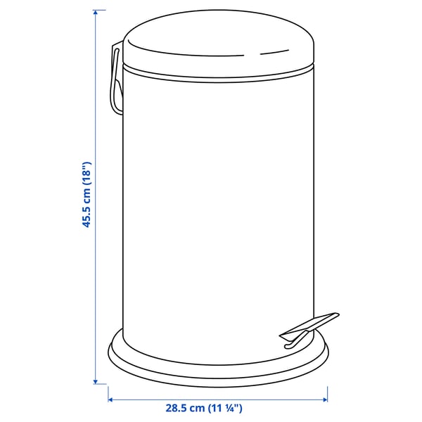 MJÖSA Pedal bin, white, 12 l