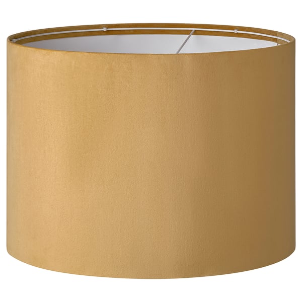 MOLNSKIKT Lamp shade, dark yellow velvet, 42 cm