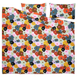 MURREVA Duvet cover and 2 pillowcases, multicolour/floral pattern, 240x220/50x80 cm