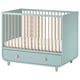 MYLLRA Cot with drawer, light turquoise, 60x120 cm