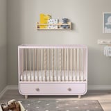 MYLLRA Cot with drawer, pale pink, 60x120 cm
