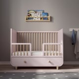 MYLLRA Cot with drawer, pale pink, 60x120 cm