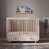MYLLRA Cot with drawer, pale pink, 60x120 cm