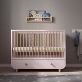 MYLLRA Cot with drawer, pale pink, 60x120 cm