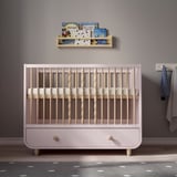 MYLLRA Cot with drawer, pale pink, 60x120 cm