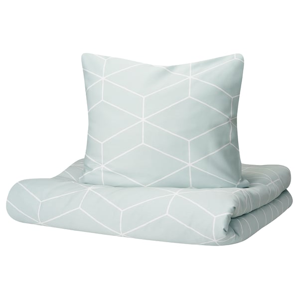 MYRTÅG Duvet cover and pillowcase, light green, 150x200/50x80 cm