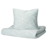 MYRTÅG Duvet cover and pillowcase, light green, 150x200/50x80 cm