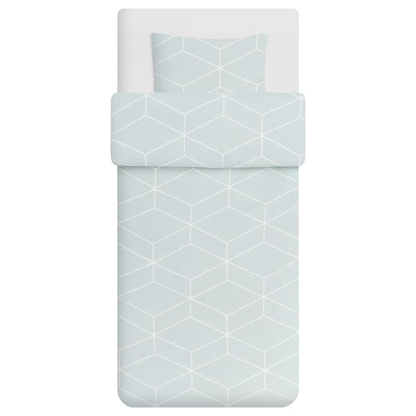 MYRTÅG Duvet cover and pillowcase, light green, 150x200/50x80 cm