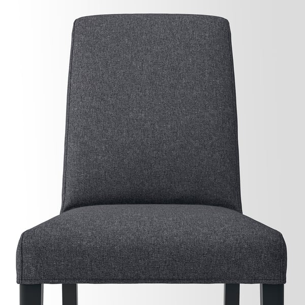 NÄSINGE / BERGMUND Table and 2 chairs, dark brown stained beech veener/Gunnared medium grey black, 80x60 cm