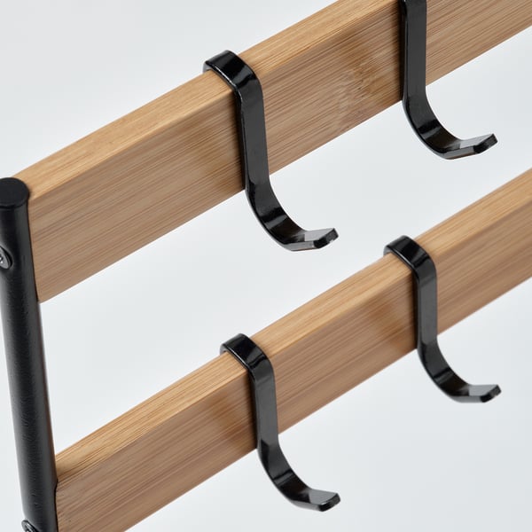 NÅLBLECKA Utensil rack, metal/bamboo for kitchen countertop, 38x13x37 cm