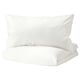 NATTJASMIN Duvet cover and 2 pillowcases, white, 240x220/50x80 cm