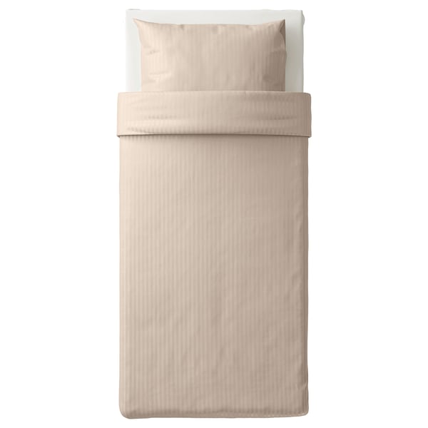 NATTJASMIN Duvet cover and pillowcase, light beige, 150x200/50x80 cm