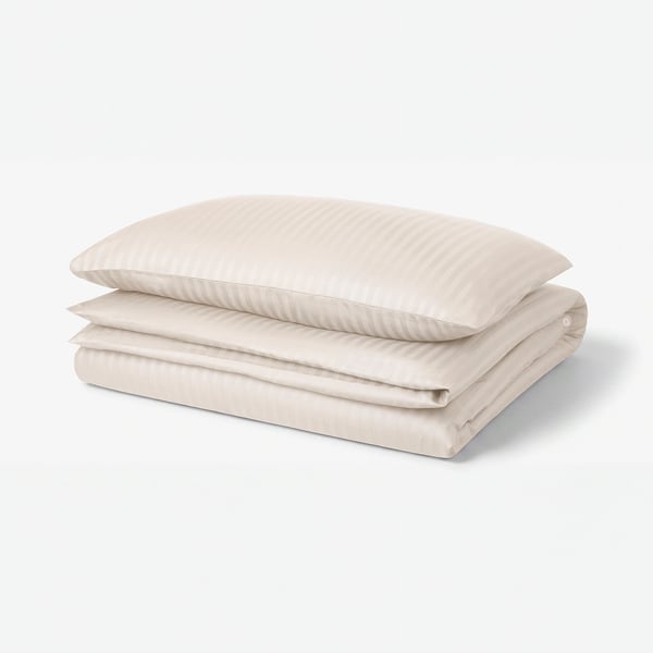 NATTJASMIN Duvet cover and pillowcase, light beige, 150x200/50x80 cm