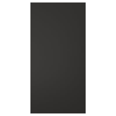 Black rectangular NICKEBO panel, sleek, modern, recycled materials.