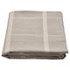 NISSÖGA tablecloth, beige, folded, striped cotton & jute fabric, rectangular shape, natural textured design.