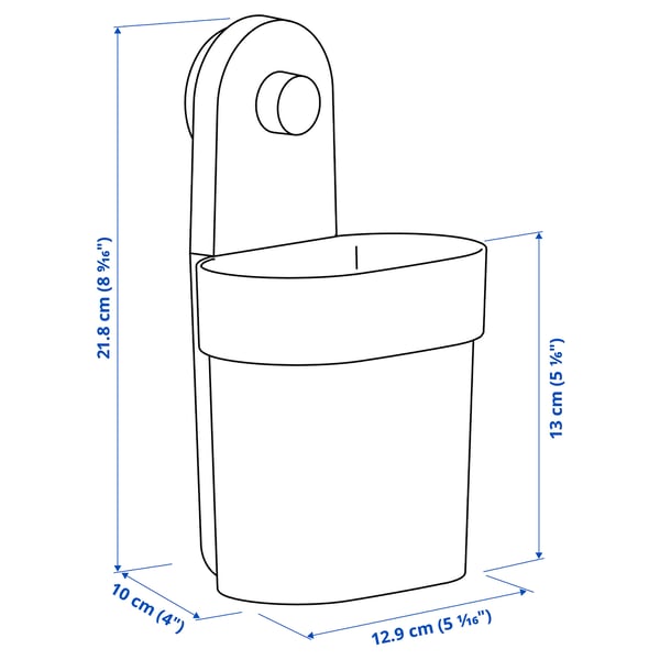 ÖBONÄS Container with suction cup, grey-beige